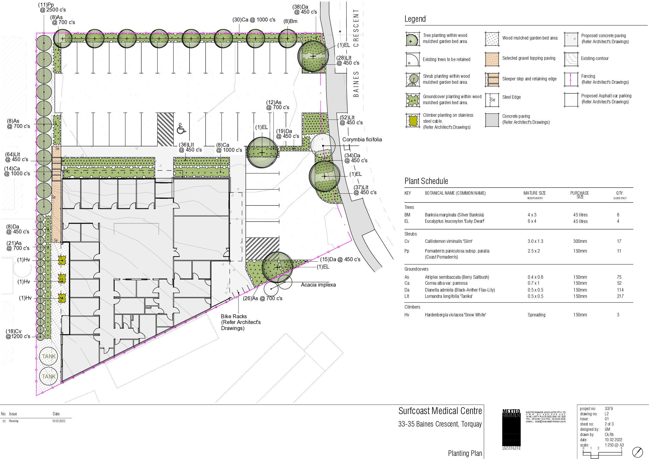 Surfcoast Medical Centre — Planting Plan